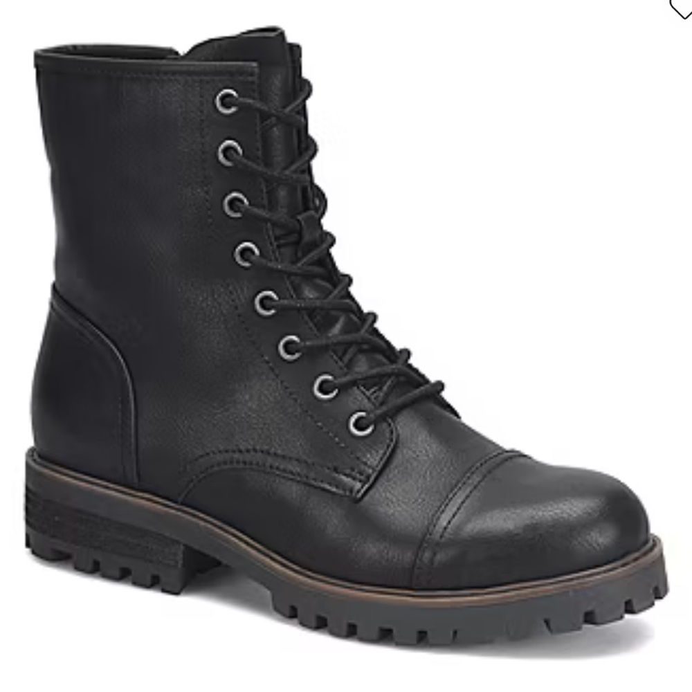 Black Lace-Up Combat Boot - Women's